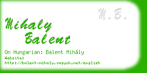mihaly balent business card